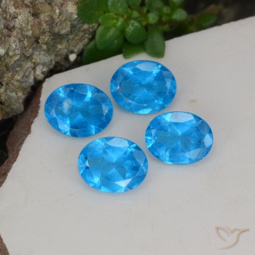 1.50ctw Natural Deep Azure Apatite, Oval, VS-SI