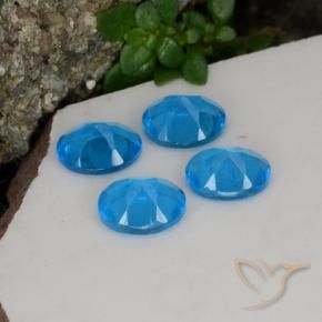 Apatite Gemstones in 5 x 4 mm (calibrated) Size for Sale, Apatite Stones in Deep Azure Color