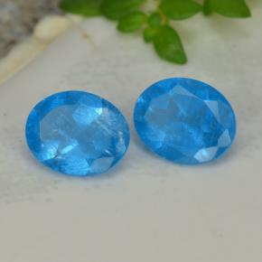 0.74 ctw Blue Apatite Stones, Natural Apatite in Oval Facet Shape for Sale