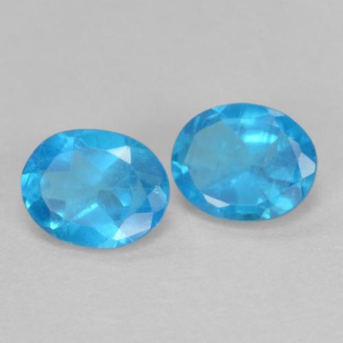 0.72 ctw Blue Apatite Stones, Natural Apatite in Oval Facet Shape for Sale