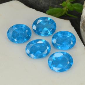1.66 ctw Blue Apatite Stones, Natural Apatite in Oval Facet Shape for Sale