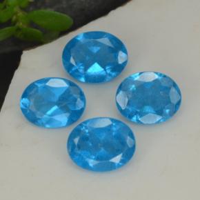 1.25 ctw Blue Apatite Stones, Natural Apatite in Oval Facet Shape for Sale
