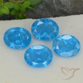 1.52 ctw Blue Apatite Stones, Natural Apatite in Oval Facet Shape for Sale