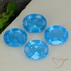 1.28 ctw Blue Apatite Stones, Natural Apatite in Oval Facet Shape for Sale