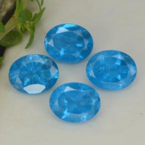 1.60 ctw Blue Apatite Stones, Natural Apatite in Oval Facet Shape for Sale