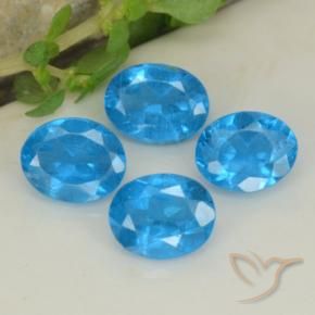 1.40 ctw Blue Apatite Stones, Natural Apatite in Oval Facet Shape for Sale