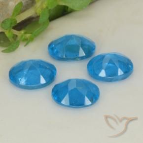 Apatite Gemstones in 5 x 4 mm (calibrated) Size for Sale, Apatite Stones in Intense Blue Color