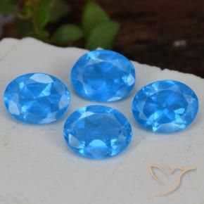 1.29 ctw Blue Apatite Stones, Natural Apatite in Oval Facet Shape for Sale