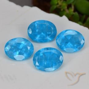 1.34 ctw Blue Apatite Stones, Natural Apatite in Oval Facet Shape for Sale