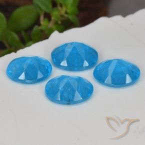 Apatite Gemstones in 5 x 4 mm (calibrated) Size for Sale, Apatite Stones in Intense Blue Color