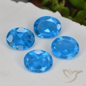 1.40 ctw Blue Apatite Stones, Natural Apatite in Oval Facet Shape for Sale