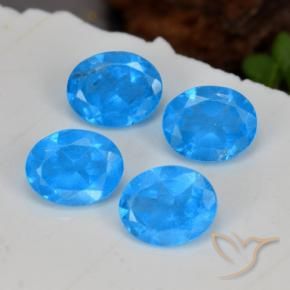1.41 ctw Blue Apatite Stones, Natural Apatite in Oval Facet Shape for Sale