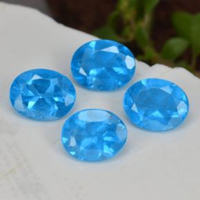 1.33 ctw Blue Apatite Stones, Natural Apatite in Oval Facet Shape for Sale