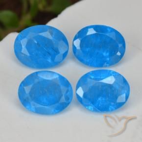 1.43 ctw Blue Apatite Stones, Natural Apatite in Oval Facet Shape for Sale