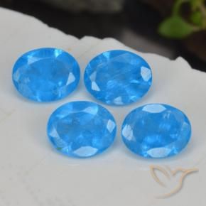 1.48 ctw Blue Apatite Stones, Natural Apatite in Oval Facet Shape for Sale
