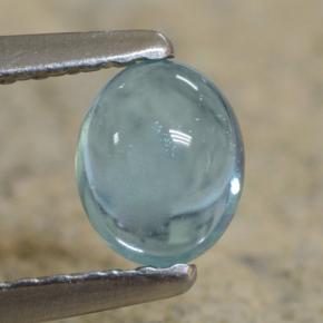 0.51 ct Blue Apatite Gemstone, Apatite Gem in Oval Cabochon Shape for Sale.