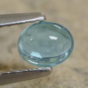 0.51 ct Blue Apatite Stone, Natural Apatite in Oval Cabochon Shape for Sale