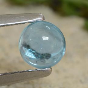 0.47 ct Blue Apatite Gemstone, Apatite Gem in Round Cabochon Shape for Sale.