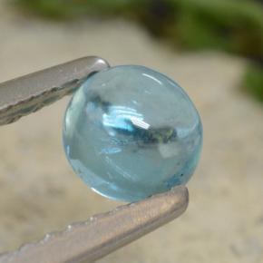 0.47 ct Blue Apatite Stone, Natural Apatite in Round Cabochon Shape for Sale