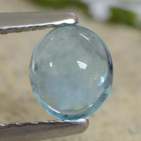 0.54 ct Blue Apatite Gemstone, Apatite Gem in Oval Cabochon Shape for Sale.