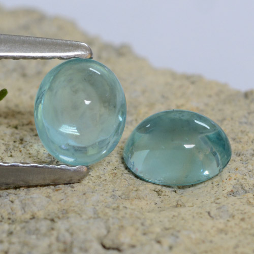 Baby Blue Apatite Gem - 0.4ct Oval Cabochon (ID: 469185)