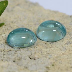 0.84 ctw Blue Apatite Stones, Natural Apatite in Oval Cabochon Shape for Sale