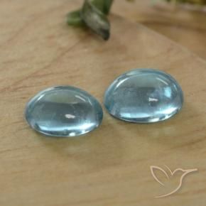 0.80 ctw Blue Apatite Stones, Natural Apatite in Oval Cabochon Shape for Sale