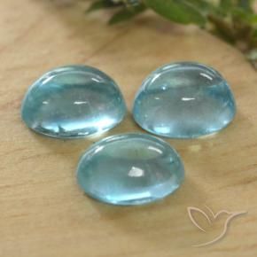 1.37 ctw Blue Apatite Stones, Natural Apatite in Oval Cabochon Shape for Sale