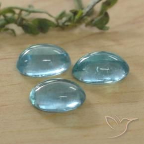 1.43 ctw Blue Apatite Stones, Natural Apatite in Oval Cabochon Shape for Sale