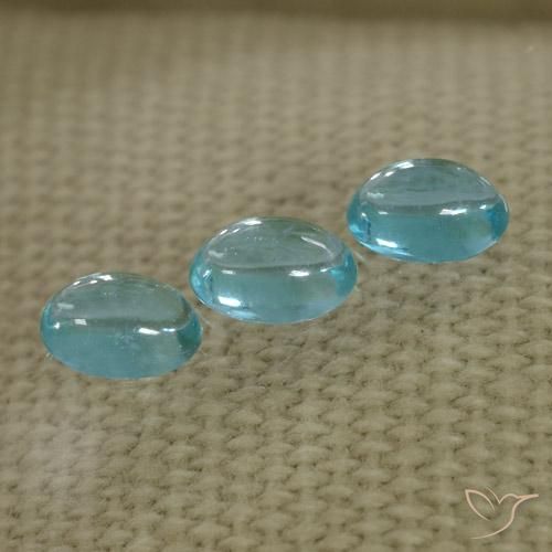 1.43 ctw Blue Apatite Stones, Natural Apatite in Oval Cabochon Shape for Sale