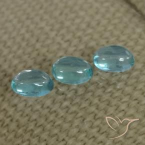 0.92 ctw Blue Apatite Stones, Natural Apatite in Oval Cabochon Shape for Sale