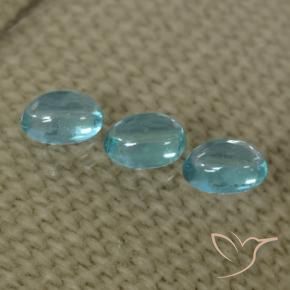 Apatite Gemstones in 4.8 x 3.4 mm Size for Sale, Apatite Stones in Aqua Blue Color