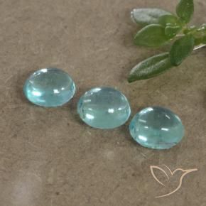 1.10 ctw Turquoise Apatite Stones, Natural Apatite in Oval Cabochon Shape for Sale