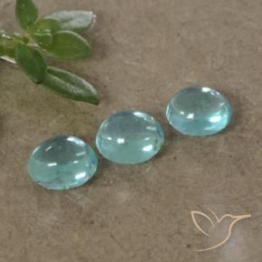 Apatite Gemstones in 4.7 x 4.1 mm Size for Sale, Apatite Stones in Electric Blue Tone Color