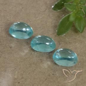 1.14 ctw Blue Apatite Stones, Natural Apatite in Oval Cabochon Shape for Sale