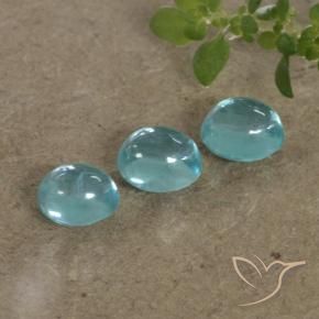 1.26 ctw Blue Apatite Stones, Natural Apatite in Oval Cabochon Shape for Sale