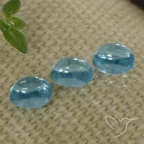 Apatite Gemstones in 4.9 x 3.4 mm Size for Sale, Apatite Stones in Medium-Light Blue Green Color