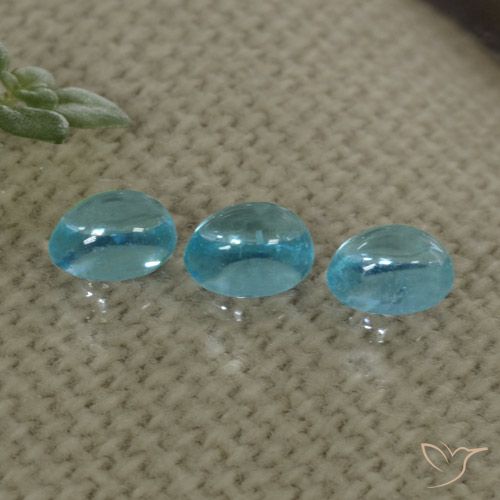 1.02 ct Blue Apatite, 4.7 x 3.4 mm Oval Cut From Madagascar, Photo A