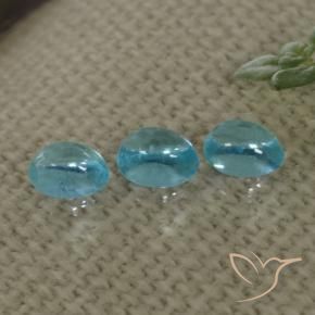 1.02 ctw Blue Apatite Stones, Natural Apatite in Oval Cabochon Shape for Sale