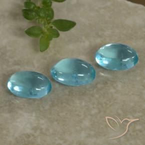 1.32 ctw Blue Apatite Stones, Natural Apatite in Oval Cabochon Shape for Sale
