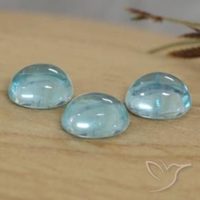 1.33 ctw Blue Apatite Stones, Natural Apatite in Oval Cabochon Shape for Sale
