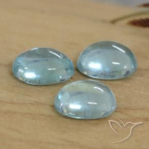 1.01 ctw Blue Apatite Stones, Natural Apatite in Oval Cabochon Shape for Sale