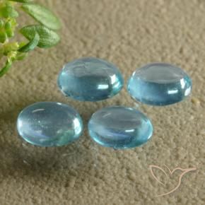 1.32 ctw Blue Apatite Stones, Natural Apatite in Oval Cabochon Shape for Sale