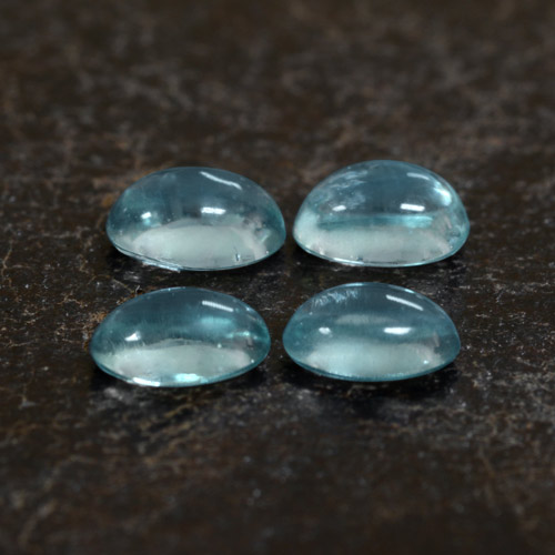 Bright Greenish Blue Apatit Edelstein - 0.3ct Oval Cabochon (ID: 469215)