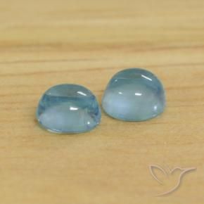 0.81 ctw Blue Apatite Stones, Natural Apatite in Round Cabochon Shape for Sale