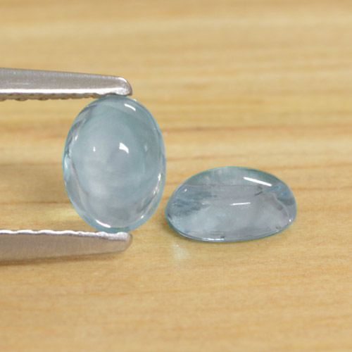 Azul claro Apatita Gema - 0.4ct Cabujón Óvalo (ID: 469218)