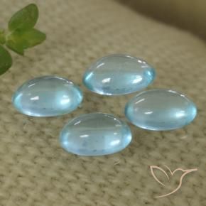 1.22 ctw Blue Apatite Stones, Natural Apatite in Oval Cabochon Shape for Sale