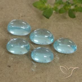 1.54 ctw Blue Apatite Stones, Natural Apatite in Oval Cabochon Shape for Sale