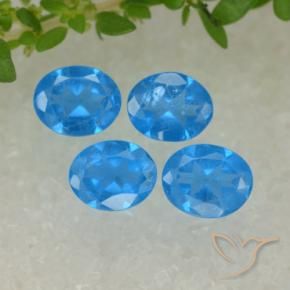 1.34 ctw Blue Apatite Stones, Natural Apatite in Oval Facet Shape for Sale