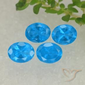 1.57 ctw Blue Apatite Stones, Natural Apatite in Oval Facet Shape for Sale